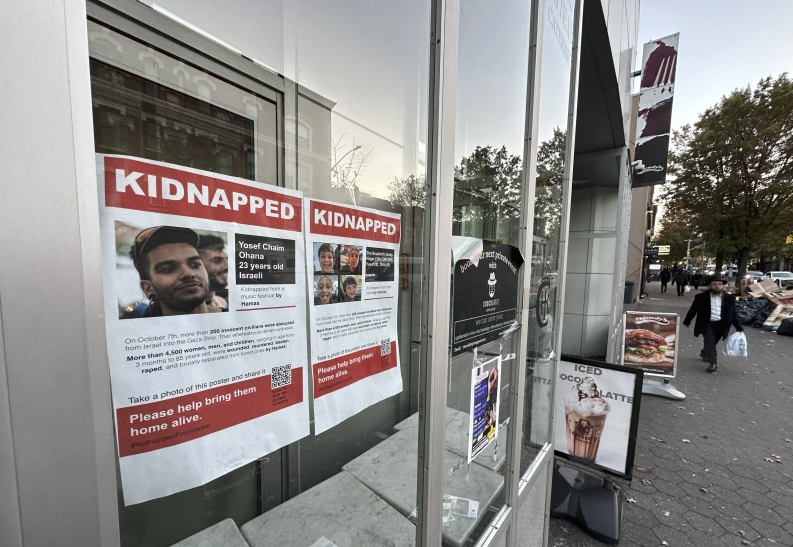 The posters depicting individuals held hostage by Hamas following its attack on Israel ignited tensions when they were ripped off in various parts of New York City. The artists behind the posters intended to raise awareness and gather support for the cause. (Nov. 9)